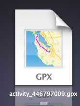archivos gpx descargados de Garmin Connect