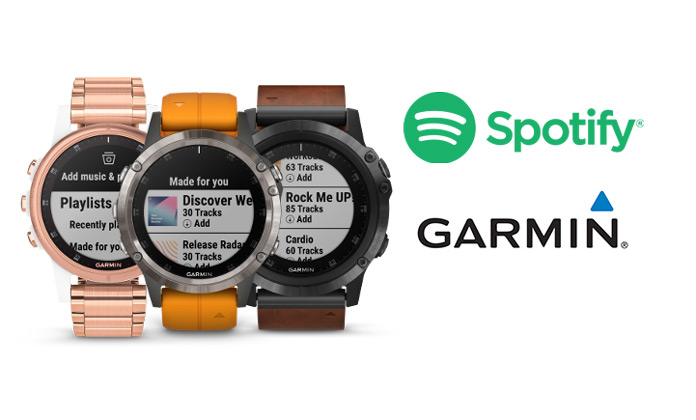 Compatibilidad Garmin Music Spotify servicio streaming