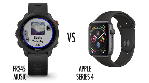 Comparativa Garmin Forerunner 245 music vs Apple Watch Series 3 y series 4