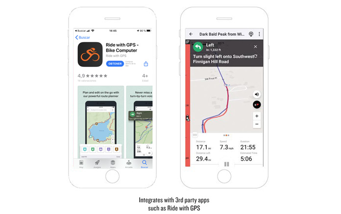 Ride With GPS (iOS/android) compatible con radar Varia RTL515 y RVR315