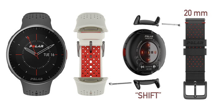 Acople "shift" para correas estándar de 20 mm del Polar Pacer Pro